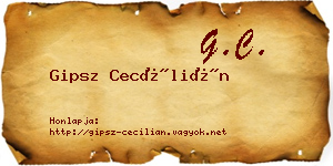 Gipsz Cecílián névjegykártya